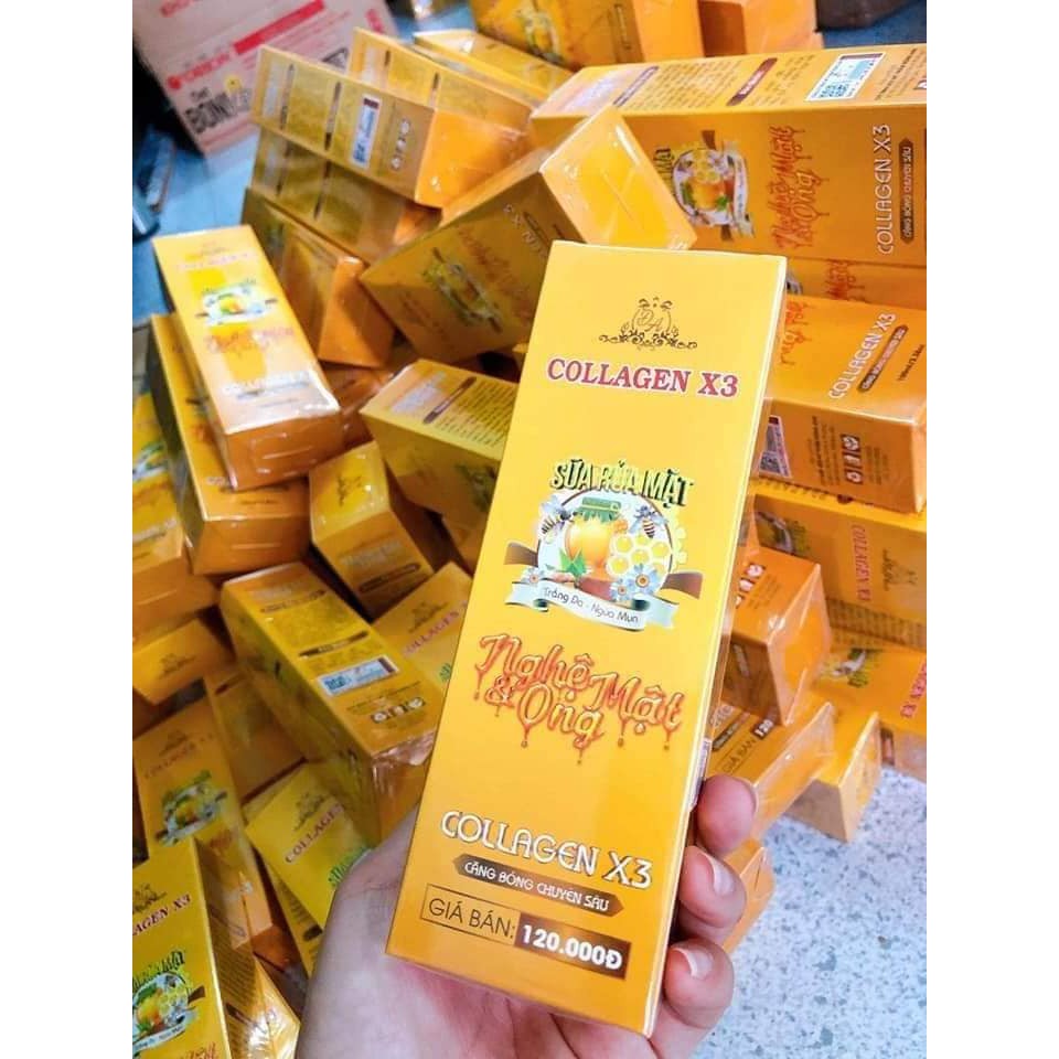 Sữa rửa mặt collagen X3-Sữa rửa mặt mật ong mỹ phẩm Đông Anh ( chính hãng 100%)