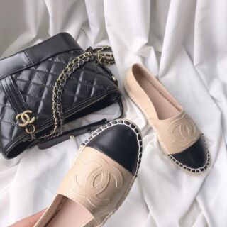 Giày slip on chanel giả đế cói