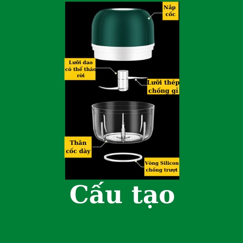 [HÀNG CHÍNH HÃNG CAO CẤP] Máy xay mini sạc điện, xay tỏi ớt thịt đồ ăn dặm cho bé