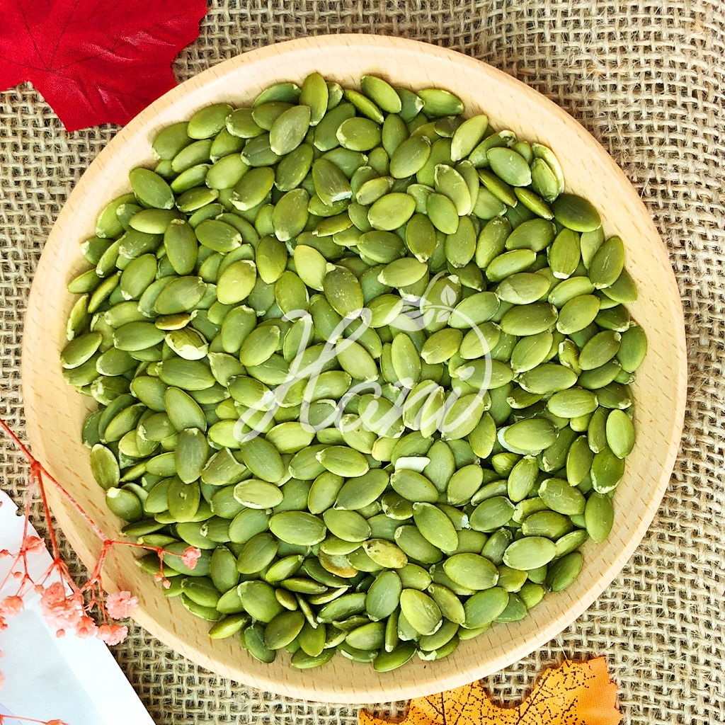 Hạt bí xanh sấy chín tách vỏ nguyên vị hộp 500g thơm giòn nhập khẩu
