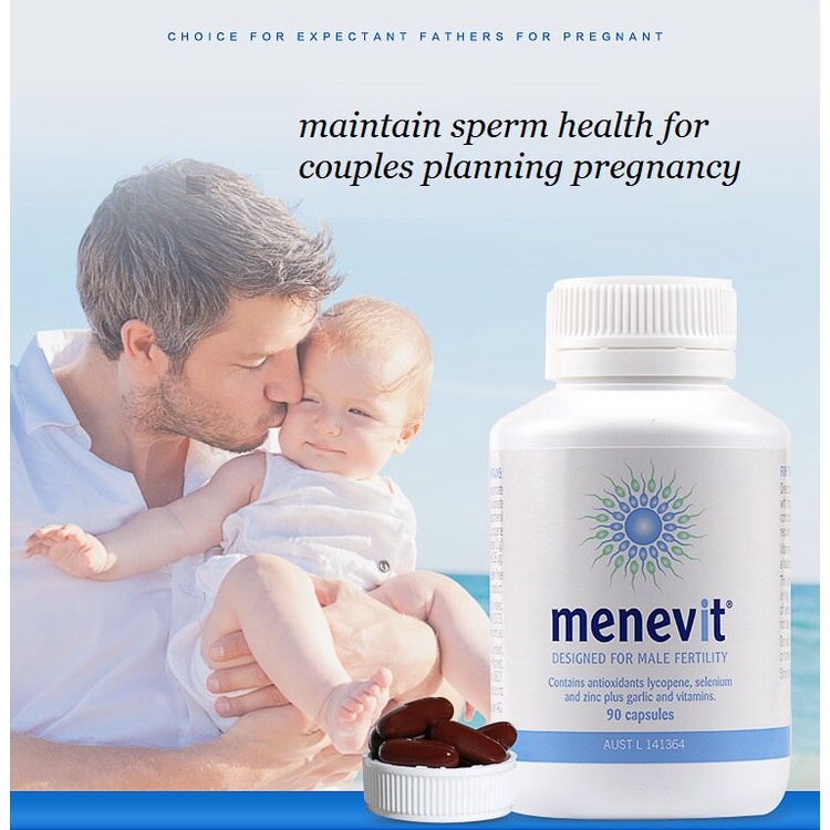 Viên uống Menevit hỗ trợ tăng cường sinh sản nam, cải thiện chất lượng tinh trùng 90 viên của Úc