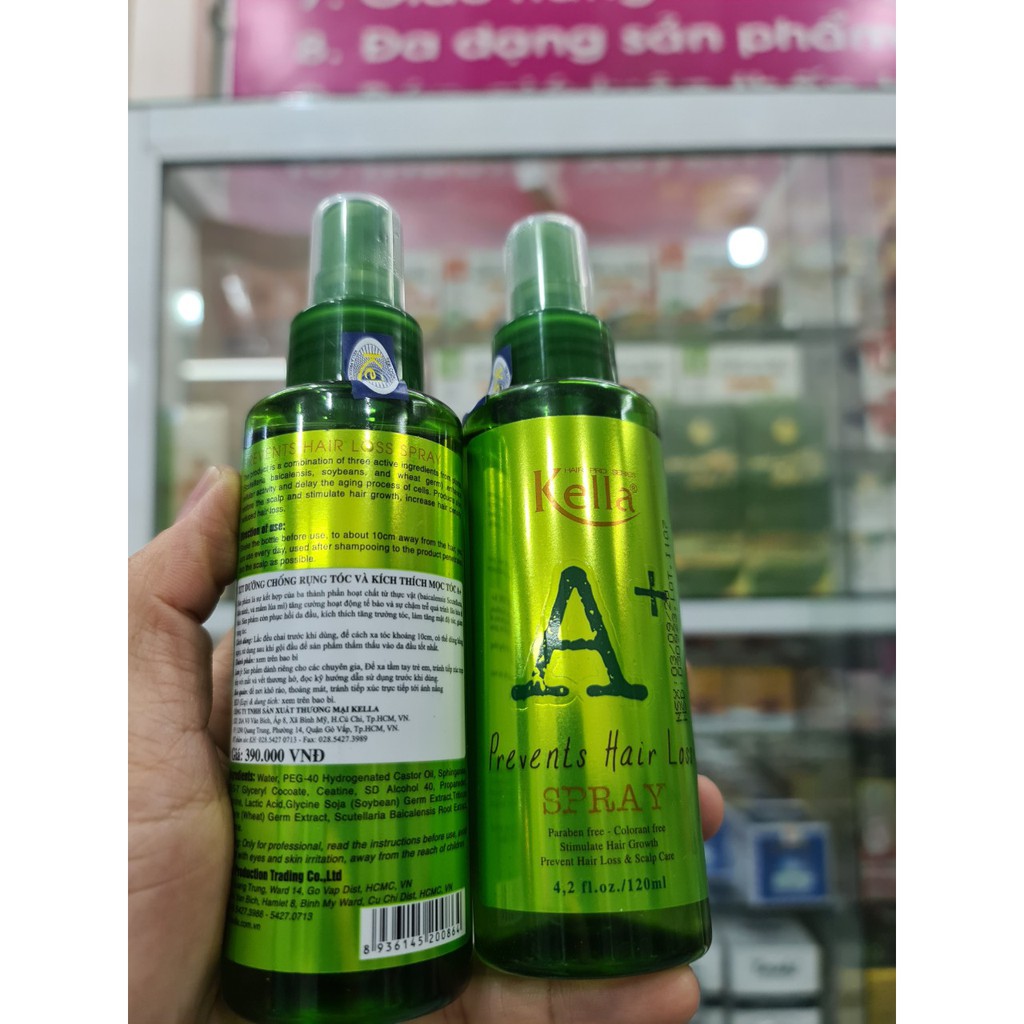 Xịt Dưỡng Chống Rụng Và Kích Thích Mọc Tóc KELLA A+ Prevents Hair Loss 120ml