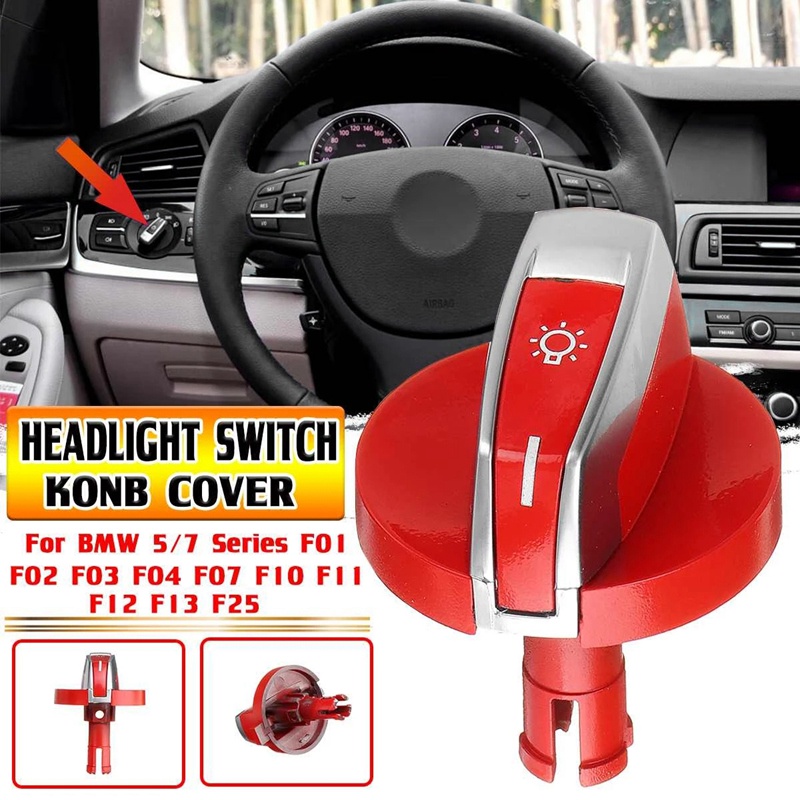 1 Nút công tắc đèn pha xe hơi màu đỏ cho BMW 5/7 Series X3 X4 F01 F02 F03 F10 F18 F07 F06 F25 F26