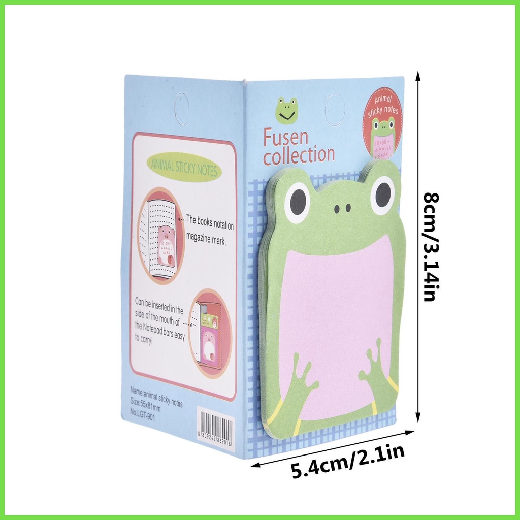 Set 20 Tờ Giấy Dán Ghi Chú Tự Dính Hình Động Vật Hoạt Hình Đáng Yêu 8 Kiểu