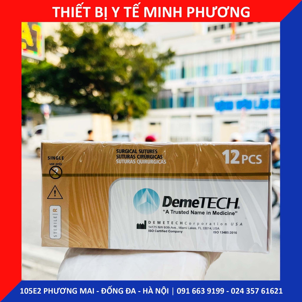 Bán lẻ Chỉ khâu DEMEGUT DEMETECH Catgut Chromic không tiêu dùng trong phẫu thuật số 3/0