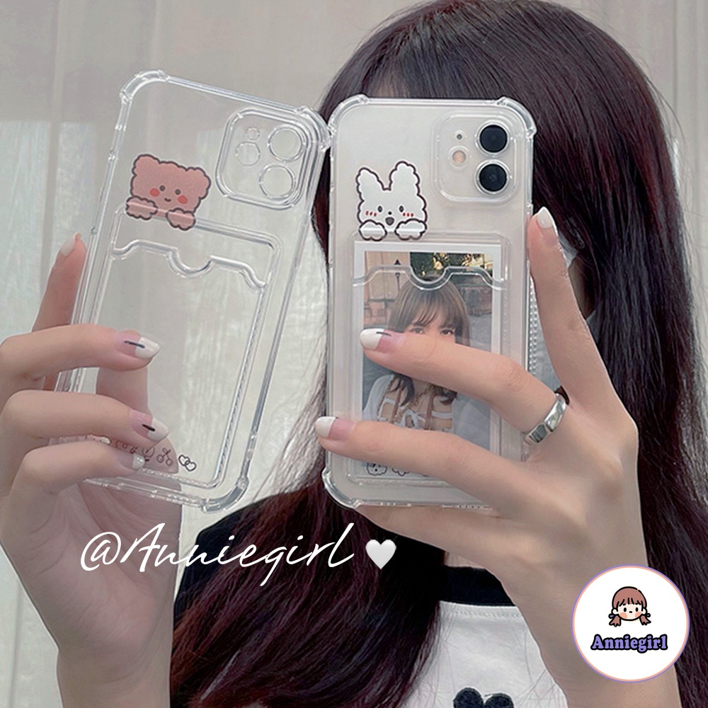Ốp điện thoại TPU mềm có ngăn đựng thẻ chống sốc xinh xắn dành cho Iphone 13 12 11 Pro Max X Xs Max Xr 8 7 Plus | BigBuy360 - bigbuy360.vn