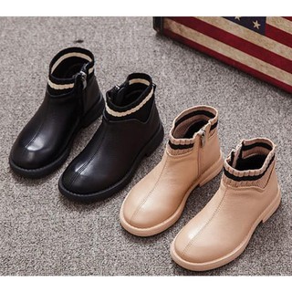 Boot bé gái cổ thấp chất liệu da phong cách Hàn Quốc phối đồ cực xinh đế mềm đi êm chân