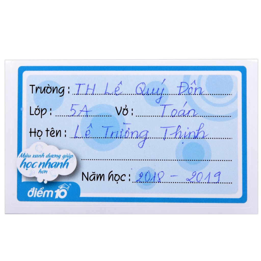 Nhãn vở Điểm 10 Thiên Long TP-NBL01 4 xấp