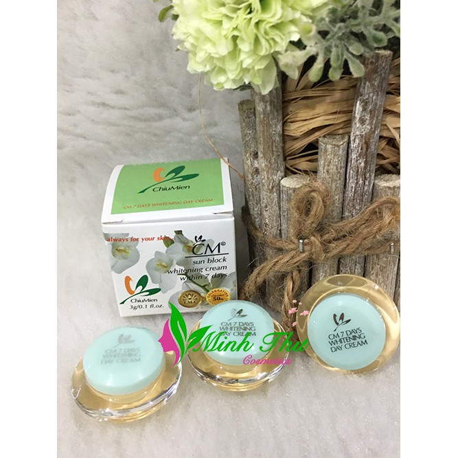 (Chính hãng) Kem CM mini ChiuMien Whitening 7 Days Mini (nắp xanh)