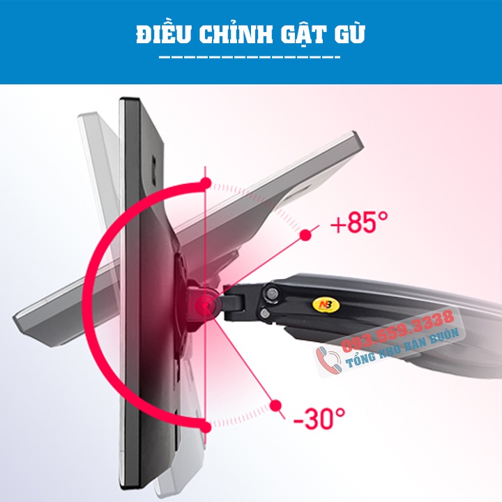 Giá treo màn hình máy tính NB F100A 22 - 35 inch - Giá đỡ màn hình F100A gắn bàn xoay 360 độ