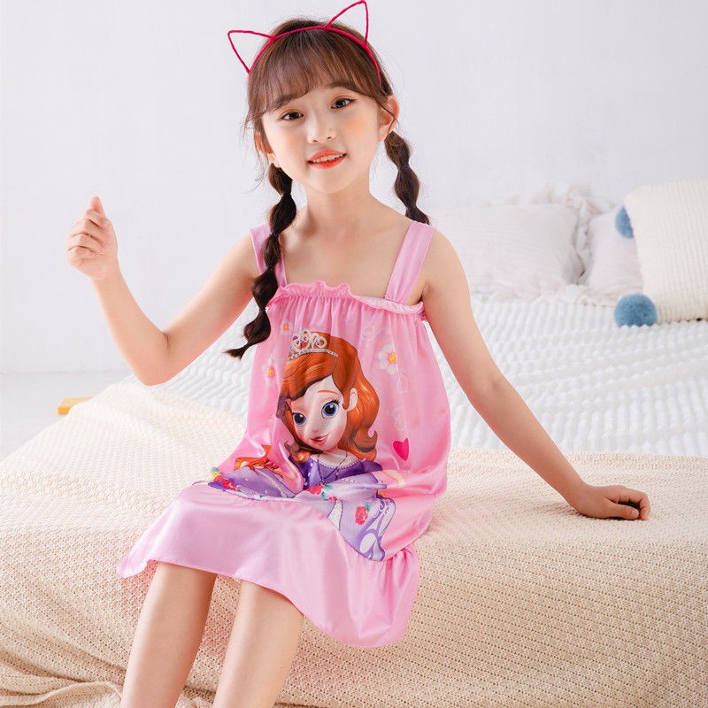 Váy, đầm cotton elsa, sofia, tiên các các mẫu 2 dây cho bé