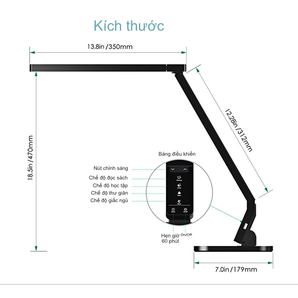 Đèn LED đa chức năng,chống cận,tích hợp USB-hàng nhập khẩu Đức