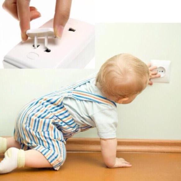 [Cam Kết Loại 1] 10 Nút bịt ổ điện nắp cắm 2 chân chống giật an toàn cho bé trẻ em