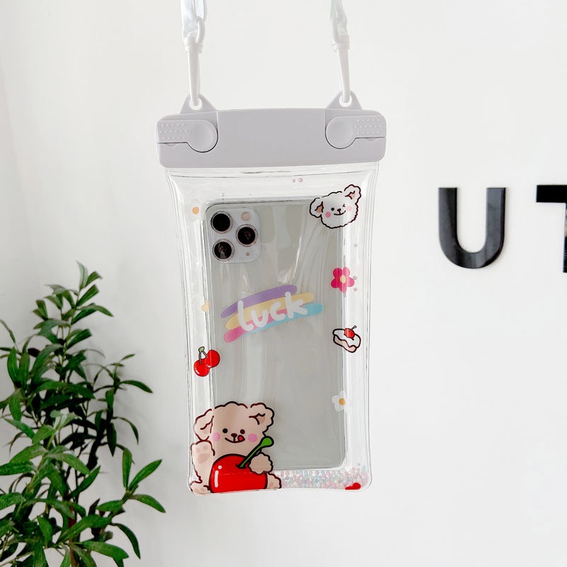 Vỏ Silicon Trong Suốt Kiểu Hoạt Hình Chống Nước 6.8 Inch Bảo Vệ Cho Điện Thoại Khi Đi Bơi