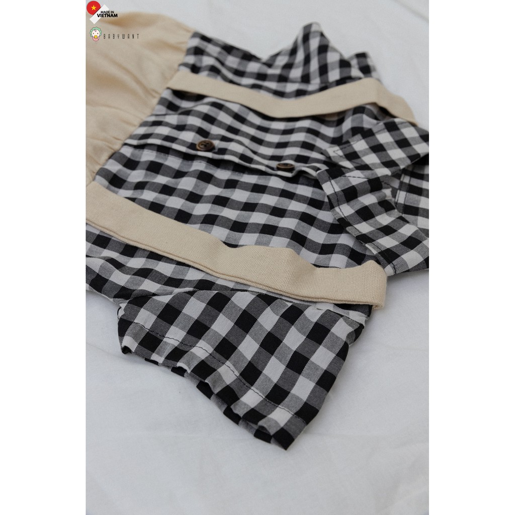 Bodysuit kẻ phối Linen cho bé BABYWANT