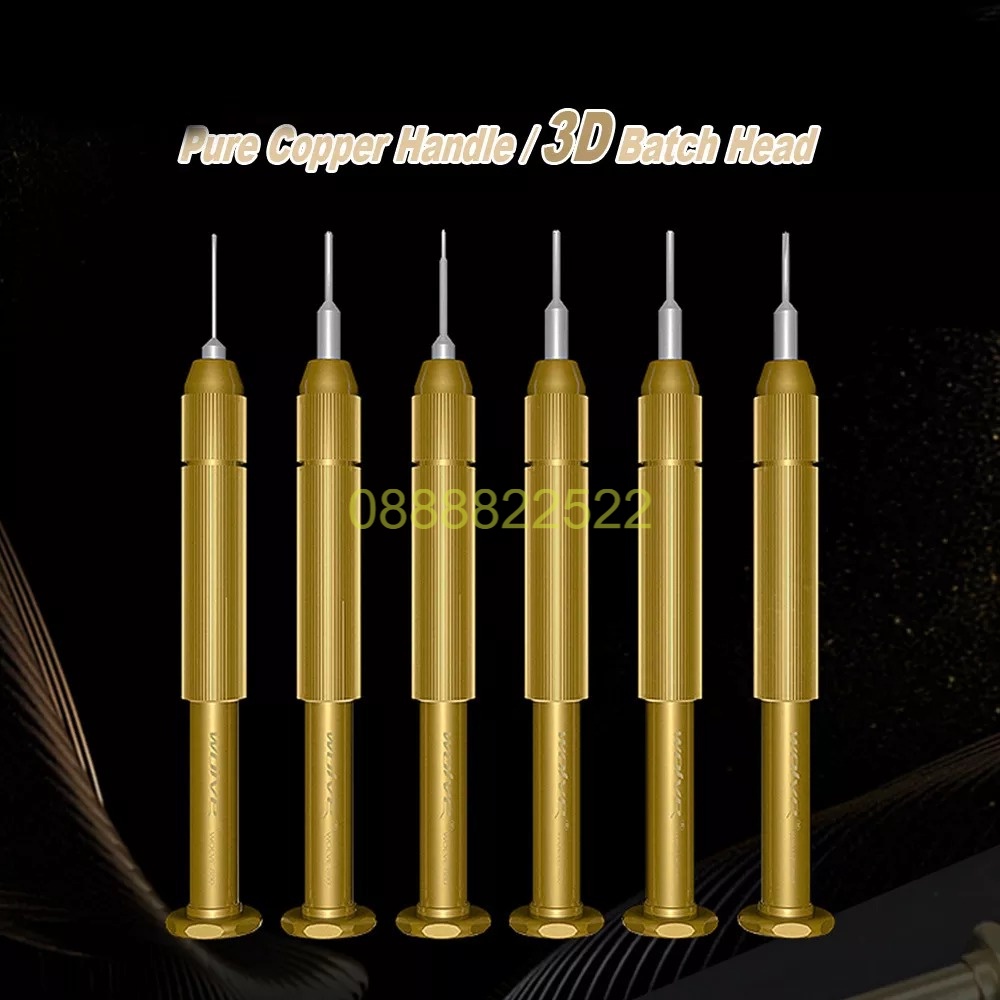 Bộ tô vít đồng Wolve 6 cây (3,4,5,6-T1,6-T2 và 2 tầng) VÀNG
