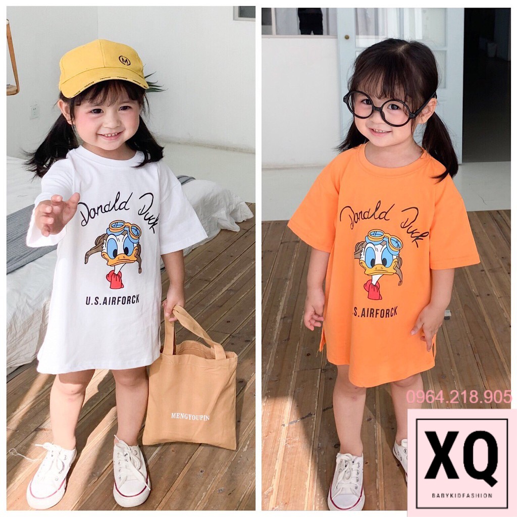 Váy vịt chất cotton co dãn 4 chiều mềm mịn đẹp cho bé gái đón hè, váy bé gái, đầm bé gái, váy đầm trẻ em