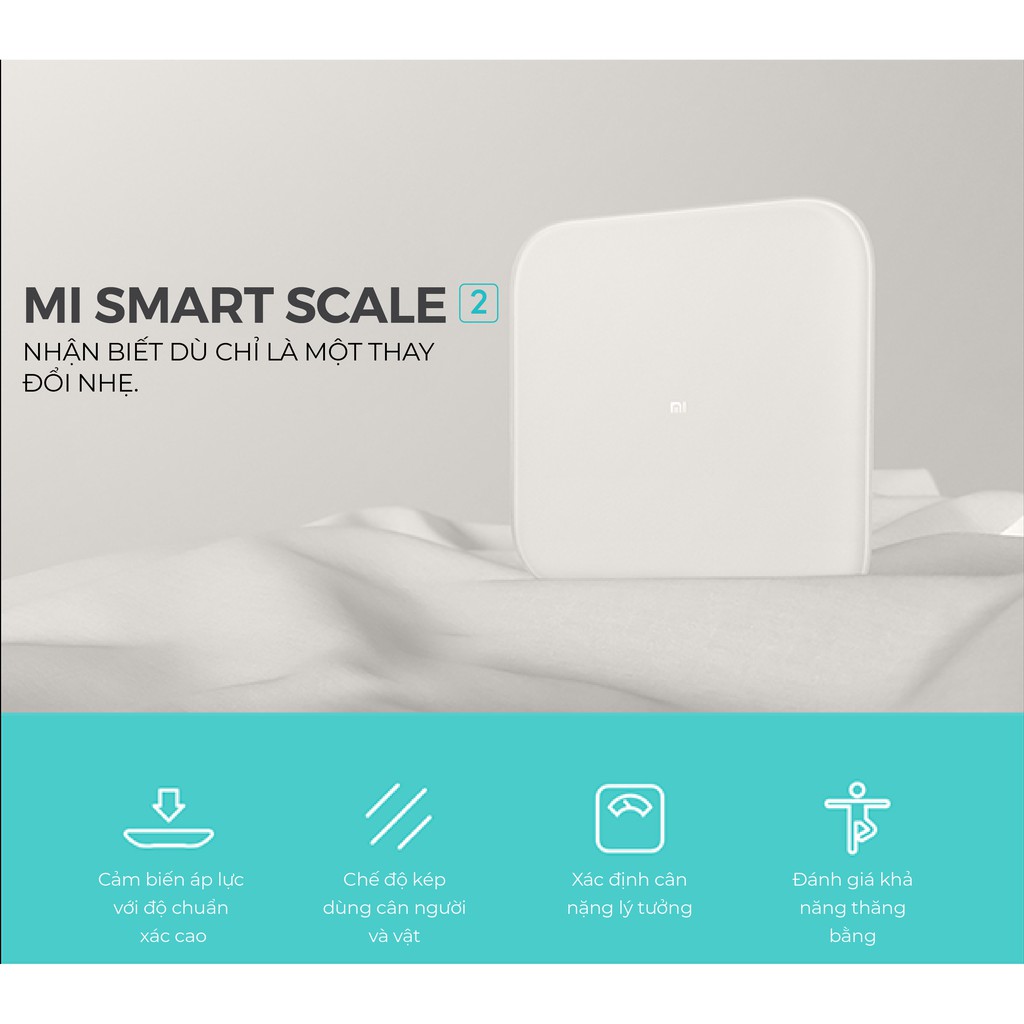 Cân Điện Tử Thông Minh Xiaomi Smart Scale 2 NUN4056GL Thông Minh Cân Siêu Chính Xác, Kết Nối App Mi Fit