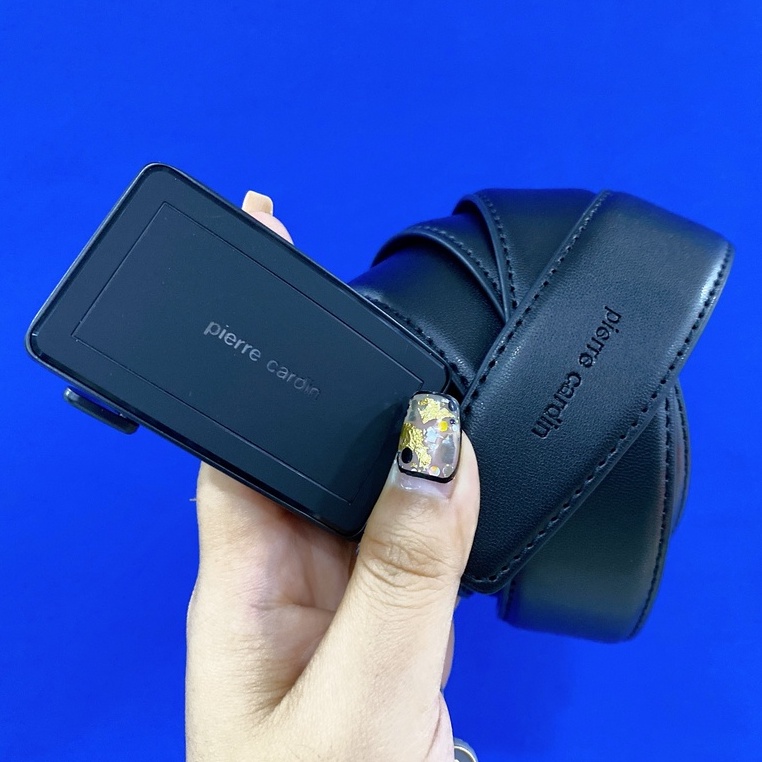 ⚜️ĐƠN 500k -30K⚜️ Thắt Lưng Da Nam PIERRE_CARDIN Auth Malaysia Mặt Nhám Sang Đen Trơn SALE 50% PC1