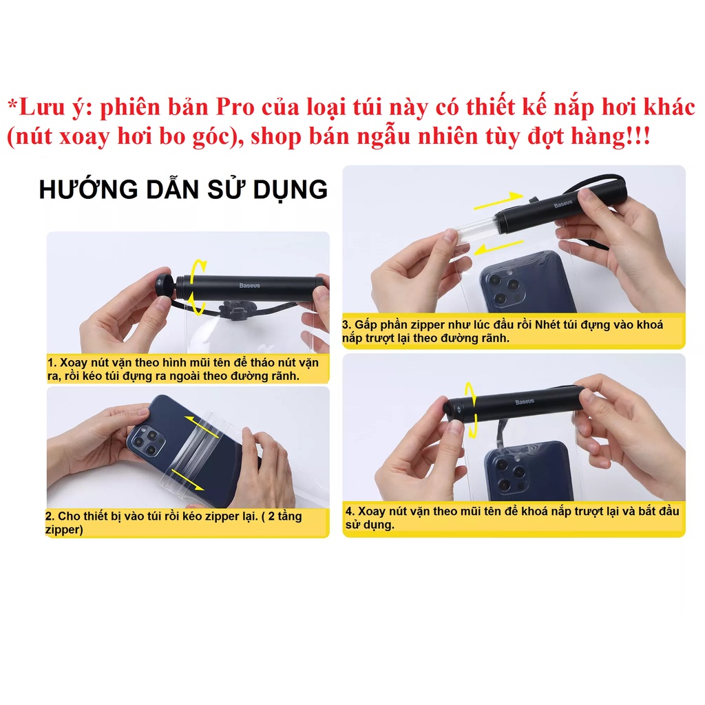 Túi chống thấm nước nắp trượt hình trụ mới Baseus Slip Cover Waterproof Bag