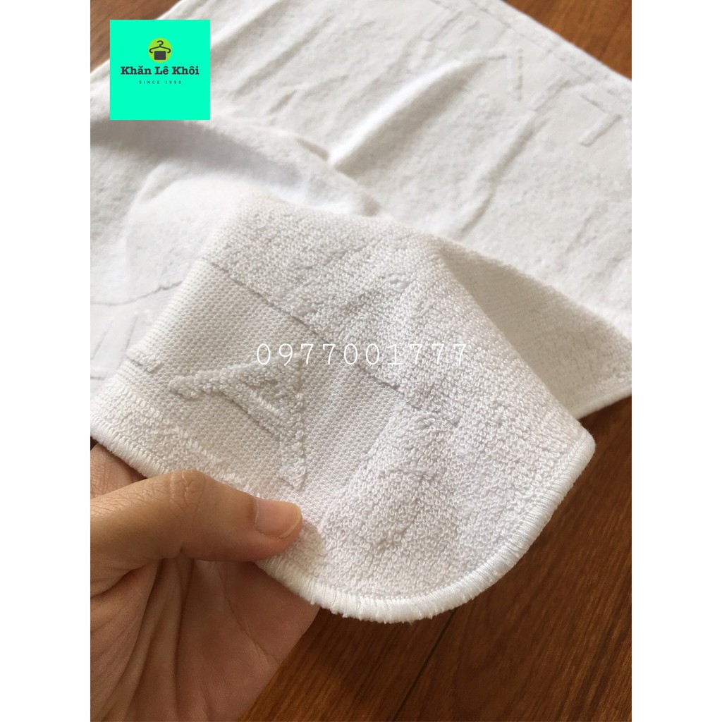 Khăn mặt trắng hoặc khăn lau tay khách sạn 100% cotton - Phong Phú