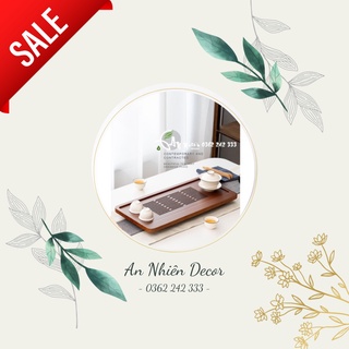 Khay trà tre cao cấp có khay hứng nước bằng nhựa bên dưới - annhiendecor23