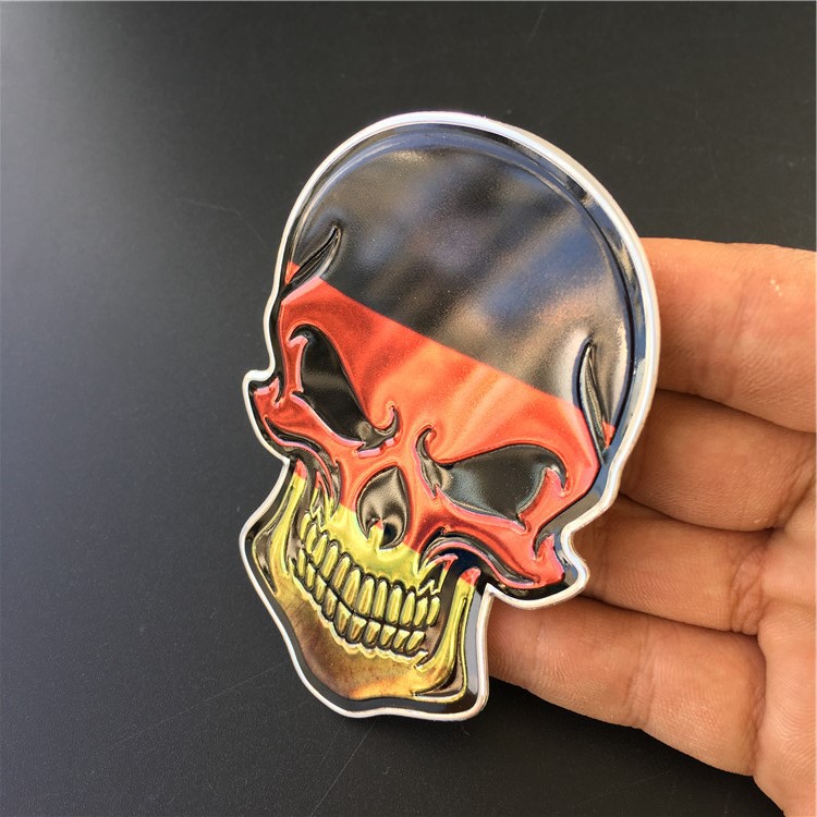 Logo 3D hình đầu lâu bằng nhôm trang trí xe oto &amp; xe tải