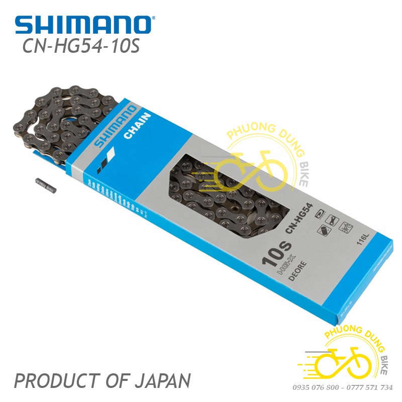 Xích sên xe đạp Shimano Deore CN HG54 10 speed - Fullbox Hàng Chính Hãng