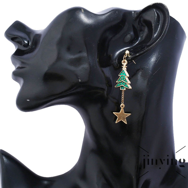 GETNOIVAS Hoa tai dáng dài phối tua rua phong cách Giáng sinh cho nữ