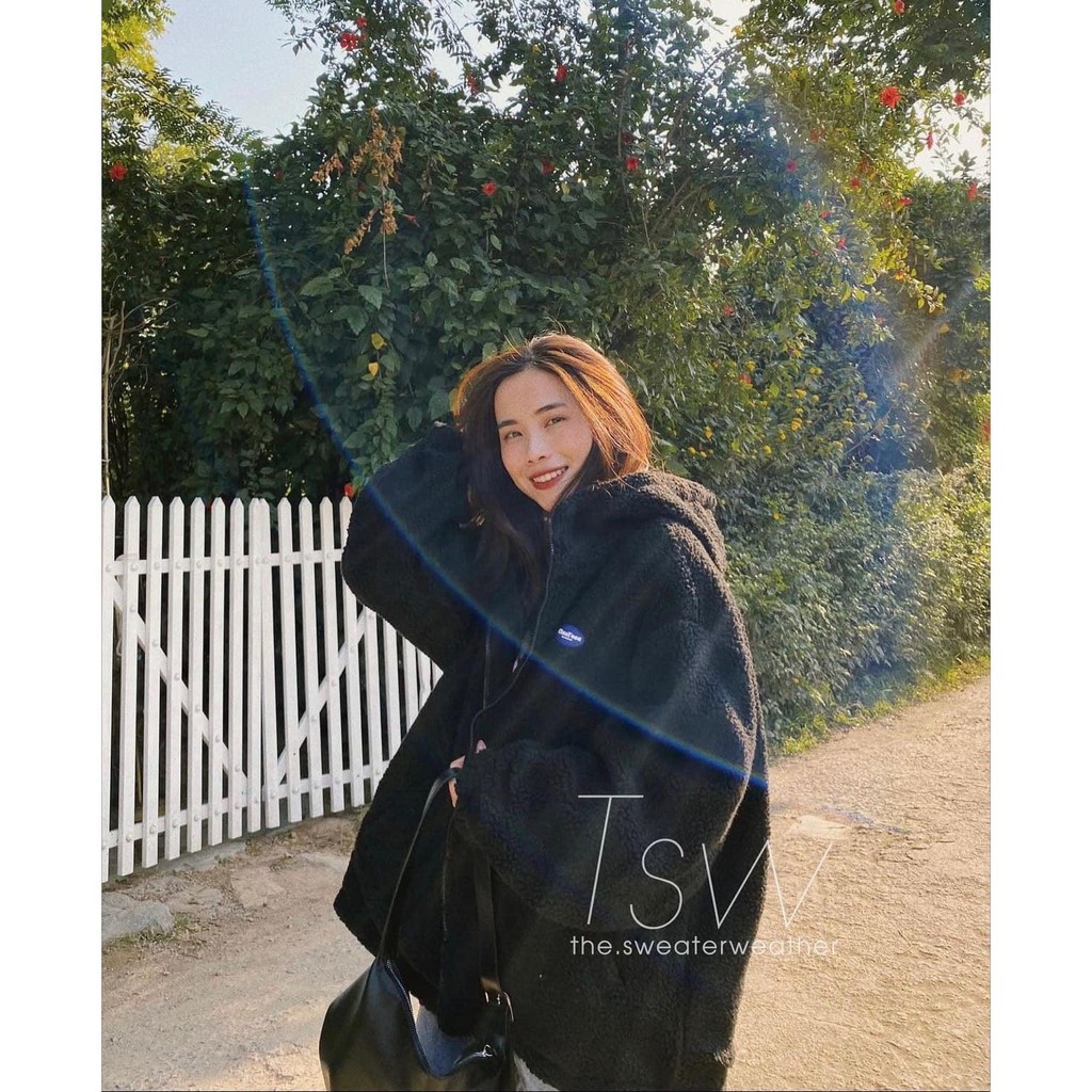 Áo Khoác Hoodie Lông Thêu Tay Bồng Nữ [ FREESHIP]  Jacket from rộng có mũ Ullzang