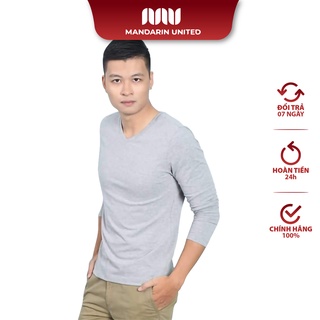 Áo giữ nhiệt cổ tim dài tay nam thu đông MANDARIN UNITED cotton co giãn