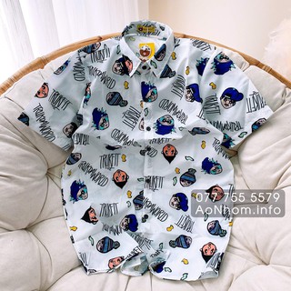 Áo sơ mi đi biển cho nam nữ, Áo sơ mi hoạ tiết nhóm, Áo hoạ tiết có bigsize - Cây dừa, Trukfit