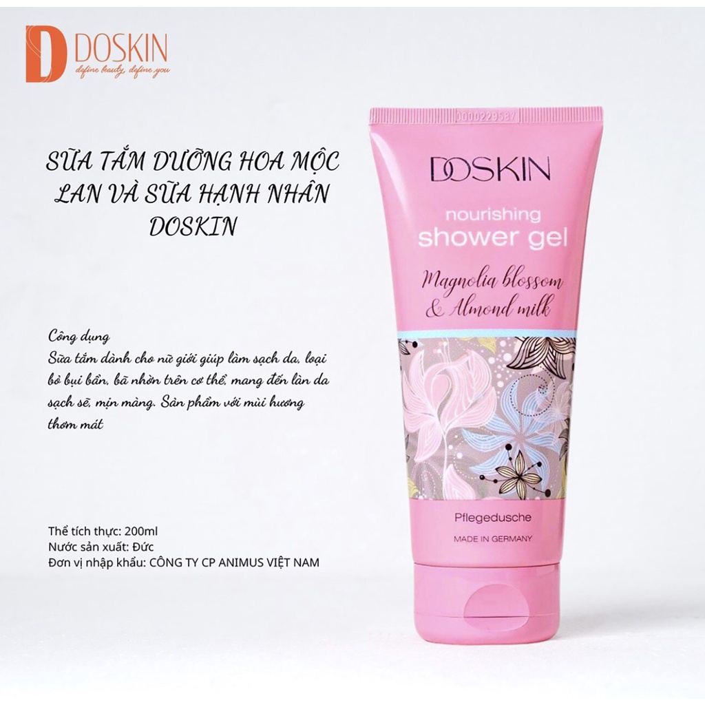 Sữa tắm dưỡng ẩm nam, nữ Doskin