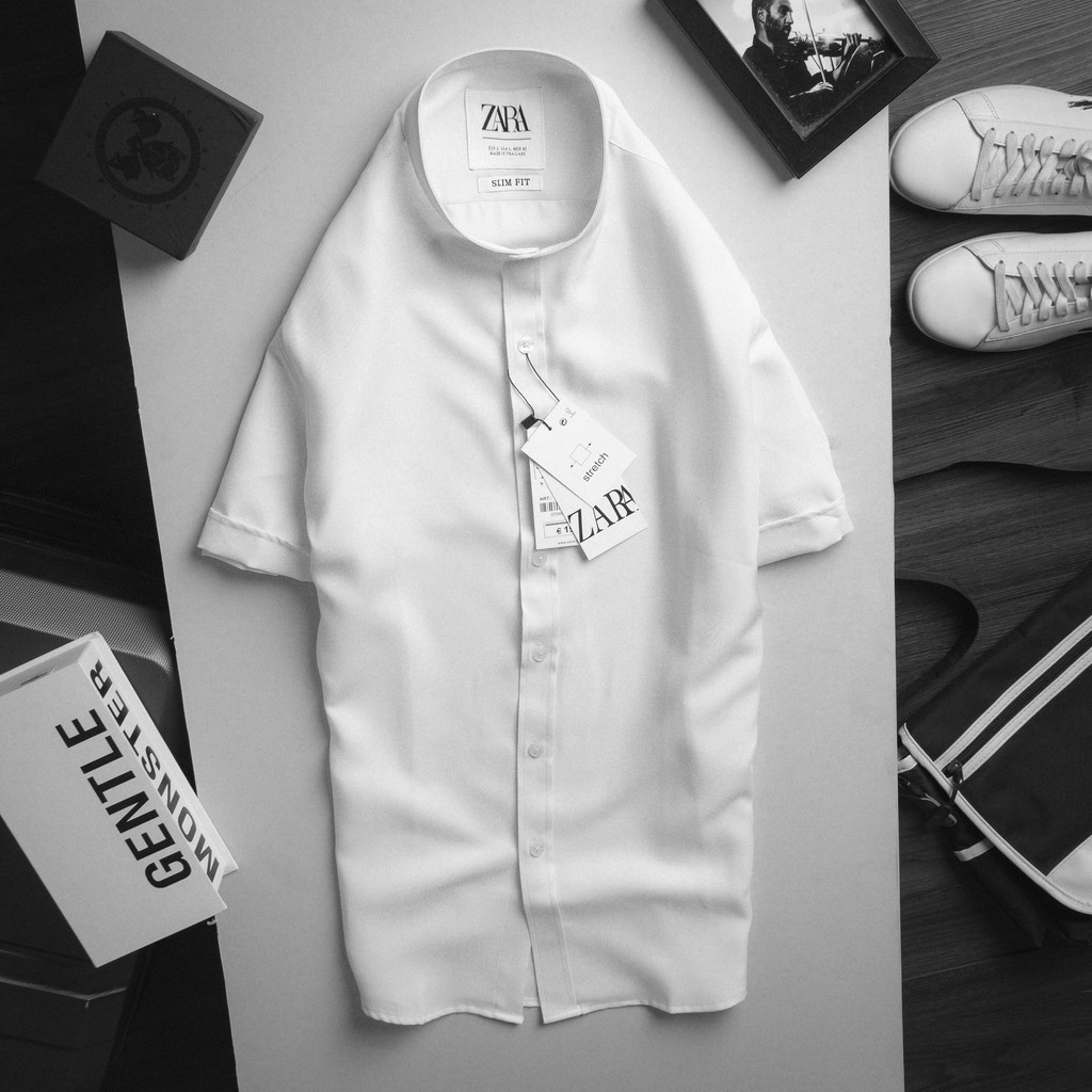 Áo sơ mi nam Gấu 194 cổ trụ tay ngắn vải lụa mềm mịn, ít nhăn - form slimfit sang trọng cao cấp | BigBuy360 - bigbuy360.vn