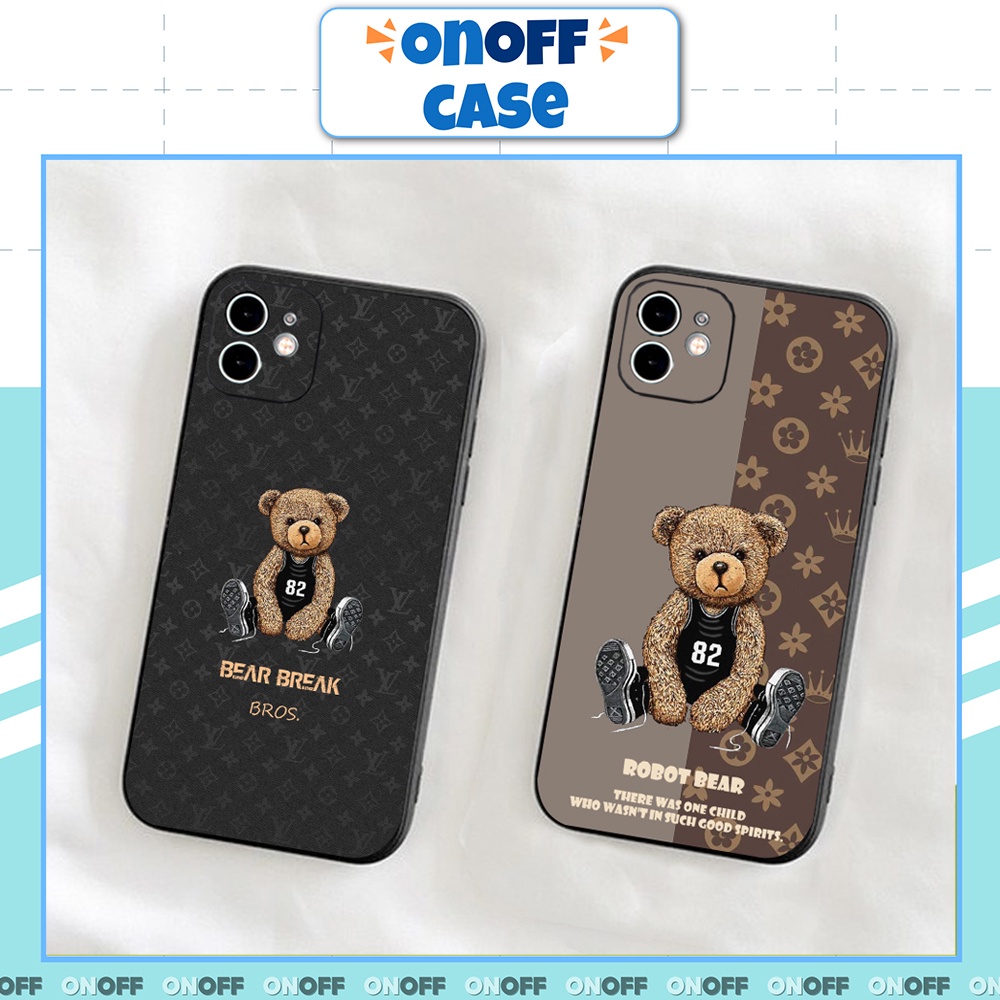 Ốp Lưng IPhone Cạnh Vuông Hình Gấu 82, BVC Iph6/6plus/6s/6splus/7/7plus/8/8plus/x/xs/11/12/pro/13/promax- Onoffcase