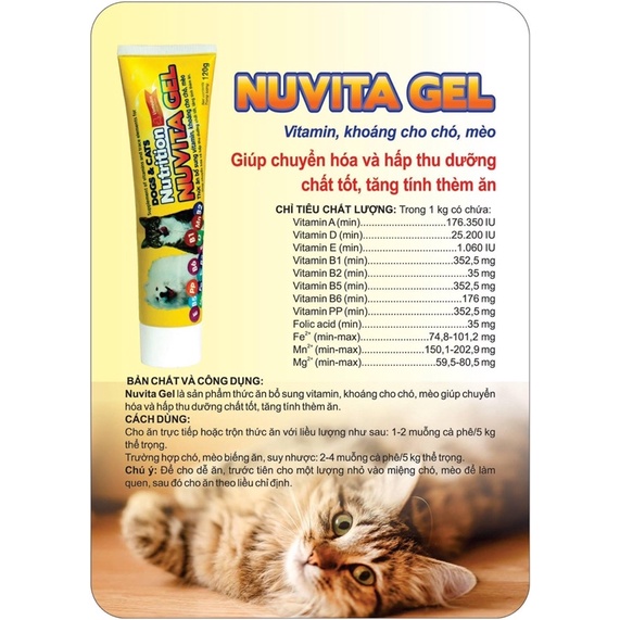 Nuvita gel dinh dưỡng cho chó mèo Vemedim 120g