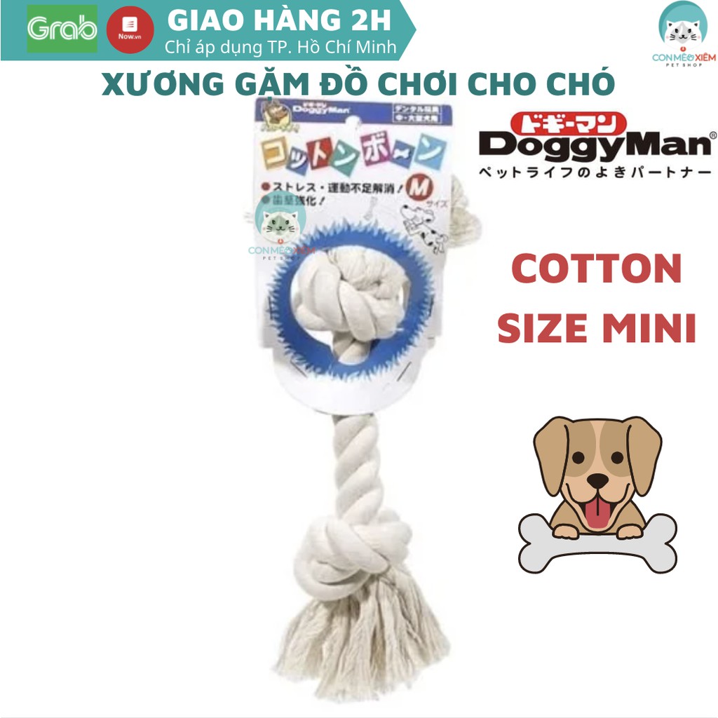 Xương vải cotton cho chó Doggyman size mini, đồ chơi gặm cắn sạch răng cún Con Mèo Xiêm