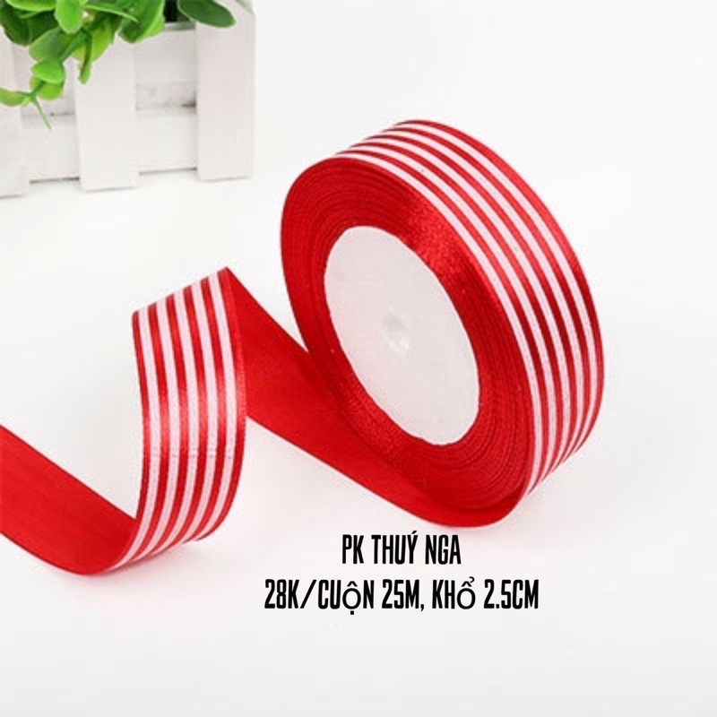 RUYBANG SỌC 2.5CM-25M TRANG TRÍ BÁNH KEM