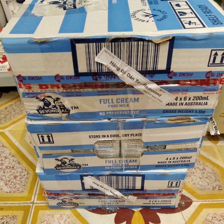 sữa nước Devendale lốc 6 hộp 200ml