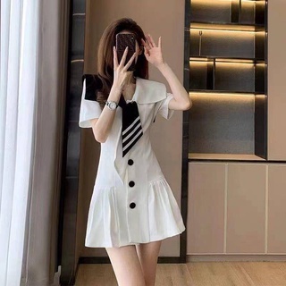 Đầm Ngắn Tay Xếp Li Thời Trang Mùa Hè 2022