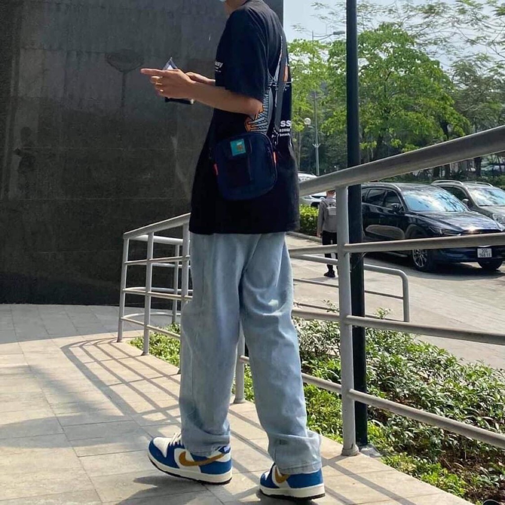 Quần jeans ống rộng bagy nam nữ ống rộng , không phai màu hottrend 2021 TR03