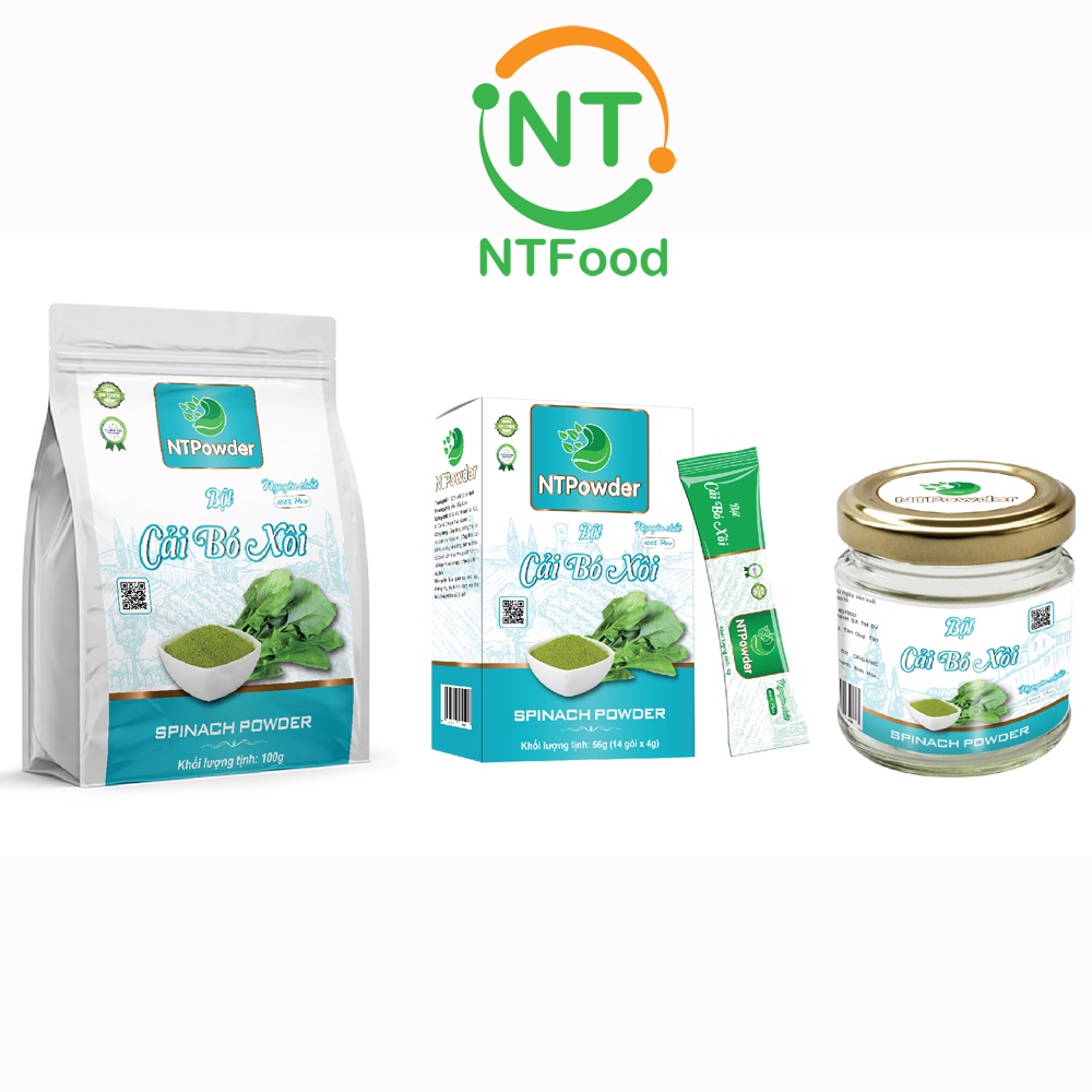 [Mã BMBAU50 giảm 7% đơn 99K] Bột Cải Bó Xôi sấy lạnh nguyên chất NTPOWDER - Nhất Tín Food