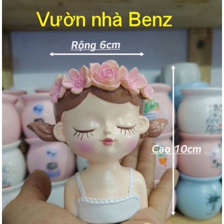 CHẬU CÔ GÁI ĐỘI BÔNG MẪU MỚI NHẤT trồng cây, để bàn  CÓ QUÀ TẶNG KÈM