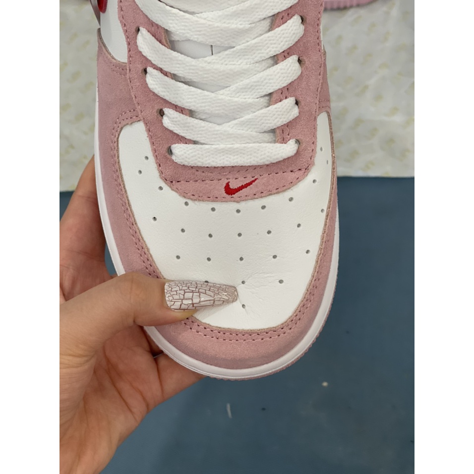 Giày_Nike AF1 Hồng Trắng, Giày_Nike Air Force 1 Nike Af1 hồng trắng love letter Cao Cấp Da Xịn Full Size PK