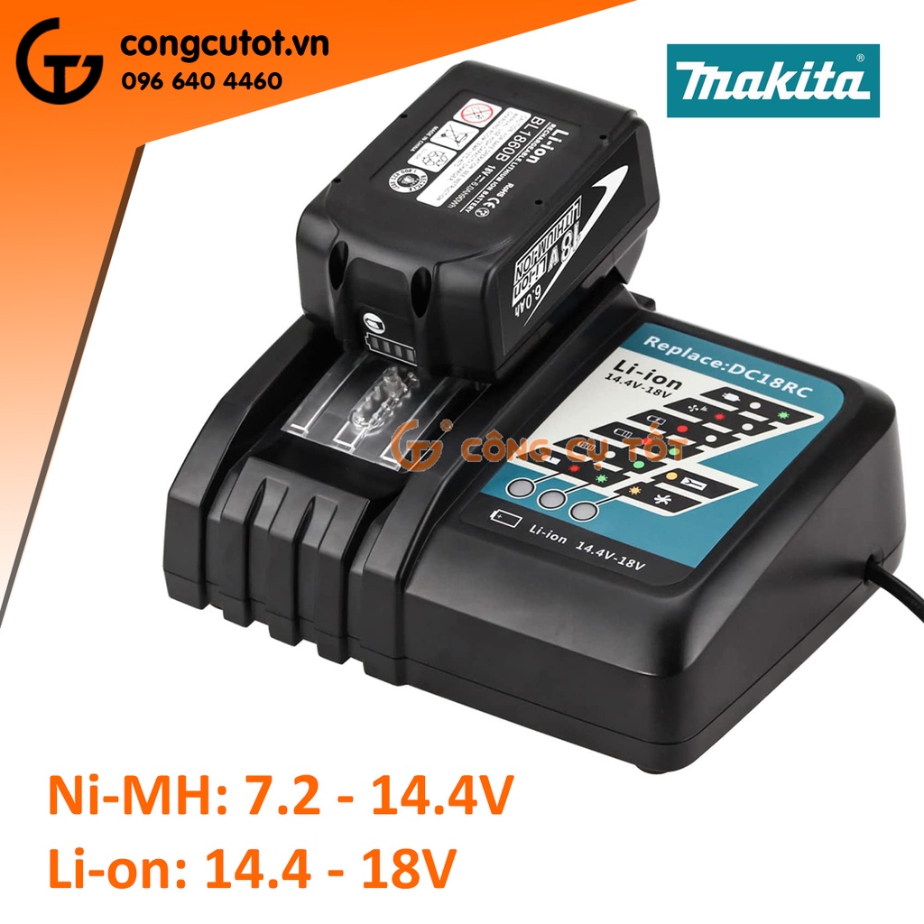 Đế sạc pin Li-ion 14.4-18V, Ni-MH 7.2-14.4V Makita