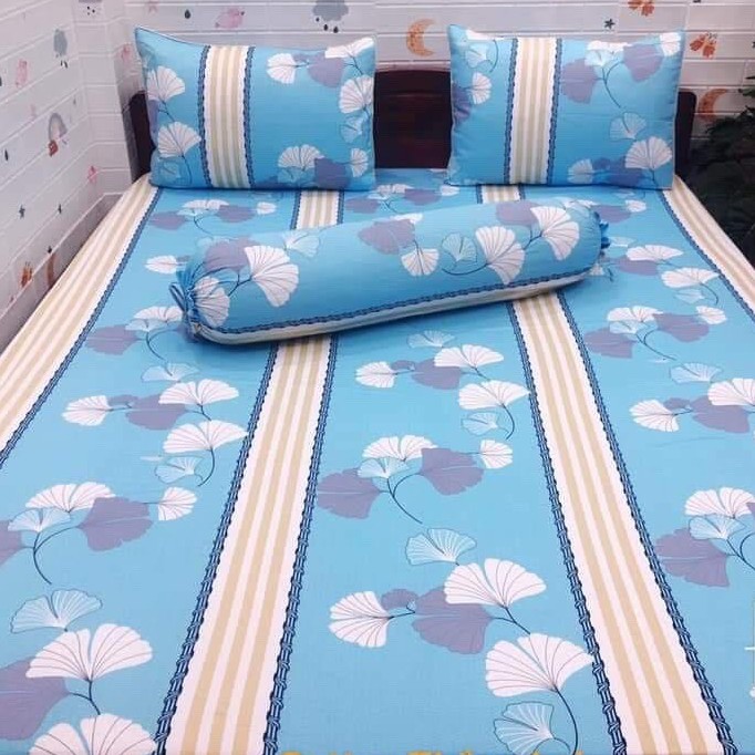 Bộ Darp Thắng Lợi 1m8 x 2m cotton 100% - Bộ ga gối cotton Thắng Lợi hàng in logo trên vải