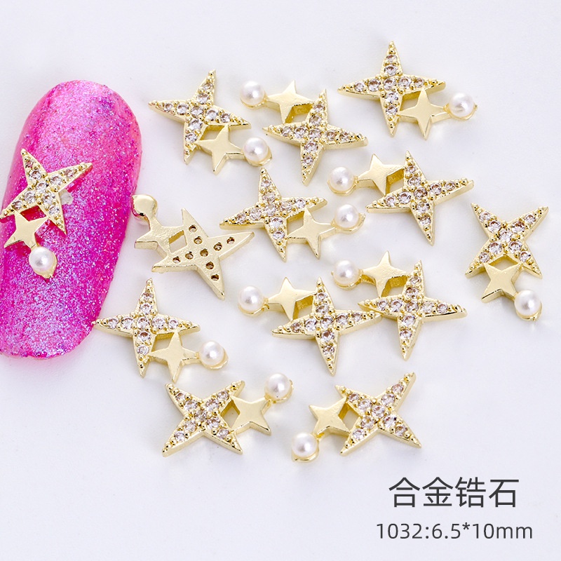 Phụ Kiện Đính Trang Trí Móng Tay Bằng Hợp Kim DIY Thời Trang