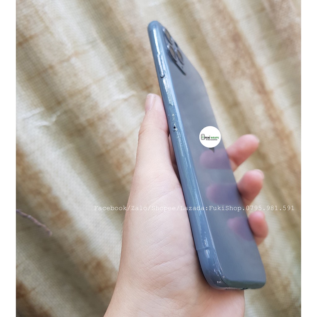 Tấm Dán Skin mặt sau Glossy Nardo Grey Full Viền Dành cho 5 6 7 8 6plus 7plus 8plus X XS XR XSMAX 11 PRO MAX