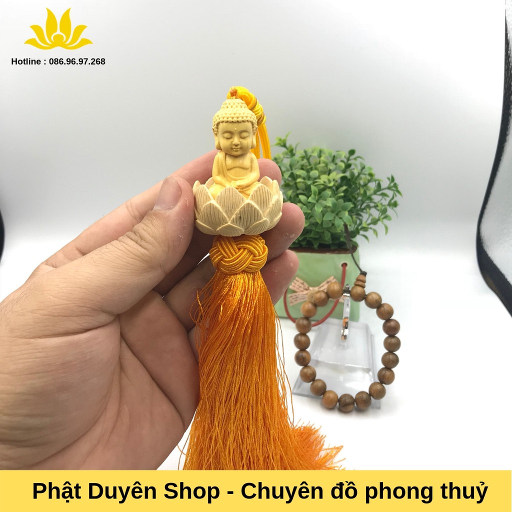 [ishop268] Dây treo oto, xe hơi ( gỗ HD) tương phật A Di Đà cầu bình an ,may mắn - Phật Duyên Shop - Mua hàng an tâm