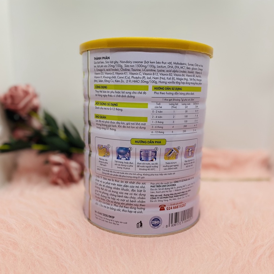 Sữa bột nguyên kem Baby Tricare hộp 400-900g, giúp phát triển trí não, cân bằng hệ vi sinh đường ruột cho bé